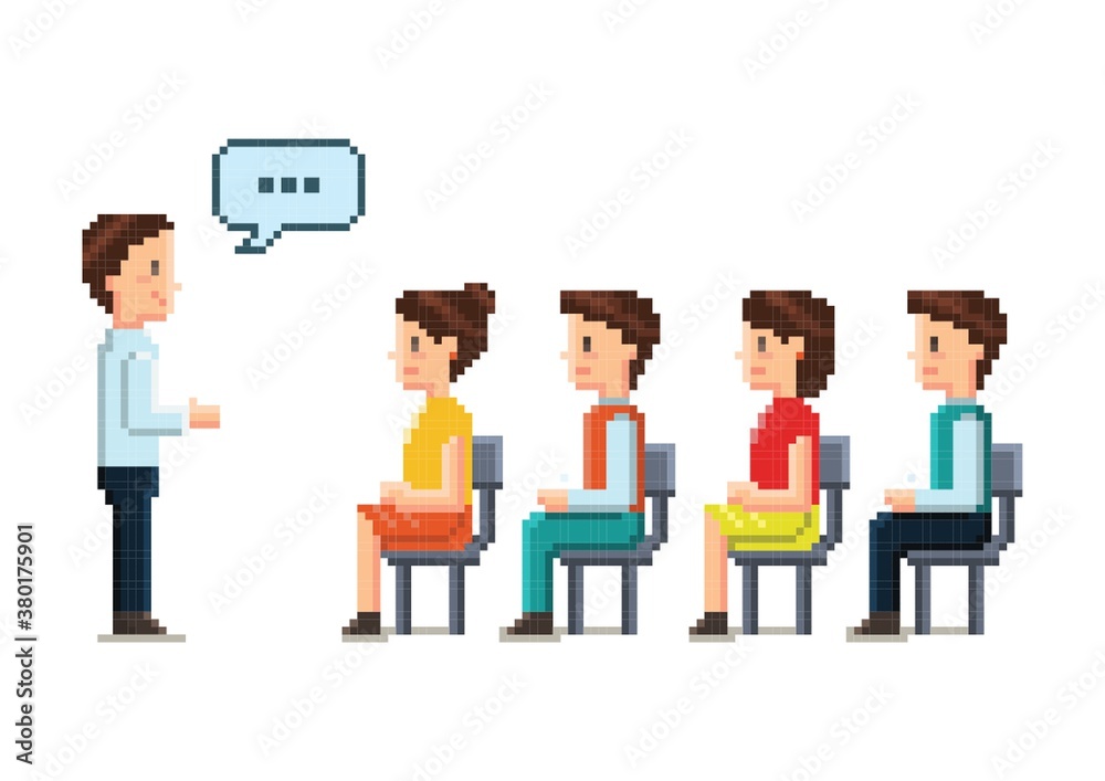 Pixel art business meeting Pixel art business meeting