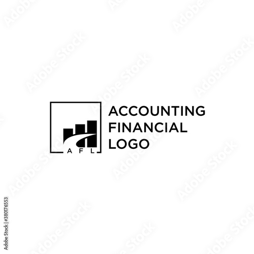 accounting financial bar logo design vector with wealth concept illustration