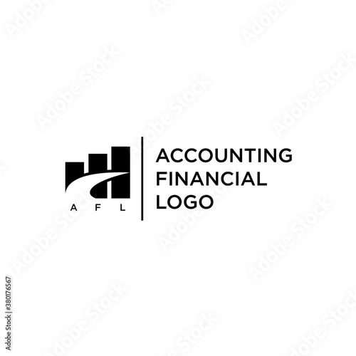 accounting financial bar logo design vector with wealth concept illustration