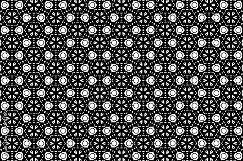 Ornament with elements of black and white colors.