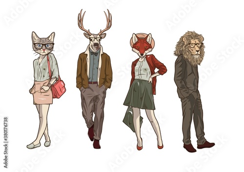 Set of animal character icons