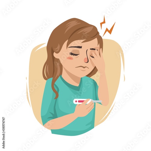 woman having fever photo