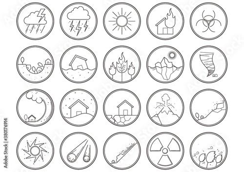 Set of natural disaster icons
