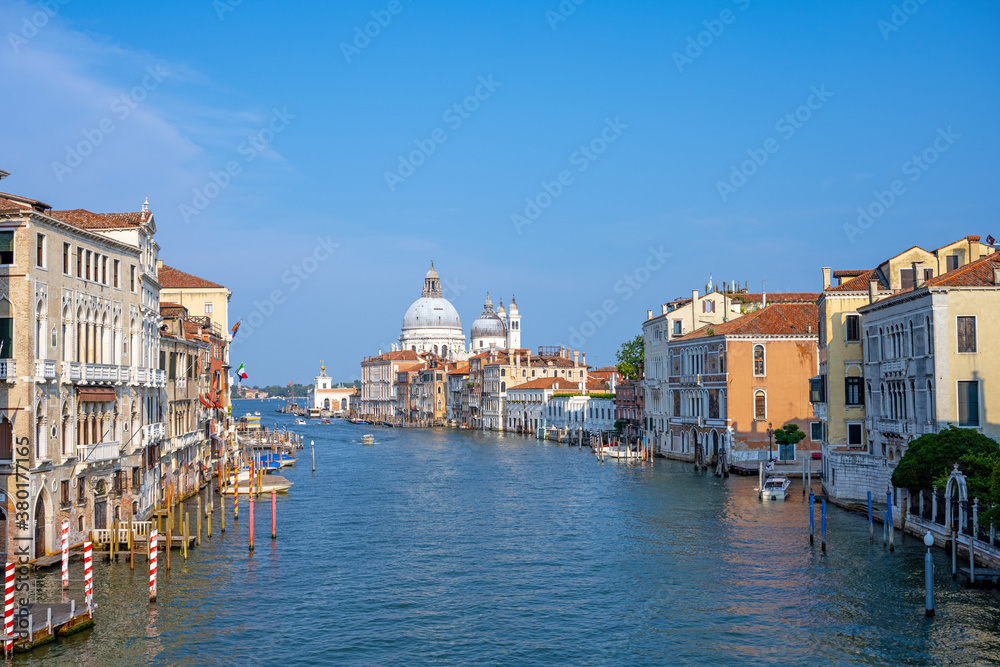 The Grand Canal in Venice on a sunny day