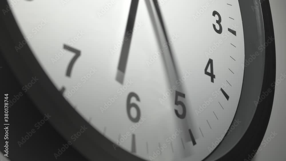 Clock Face in Time Lapse on White Wall in Office Clock Face in Time Lapse on White Wall in Office
