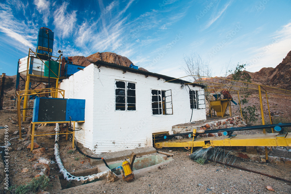 An abandoned house at a deserted alluvial mine on the Orange River An abandoned house at a deserted alluvial mine on the Orange River