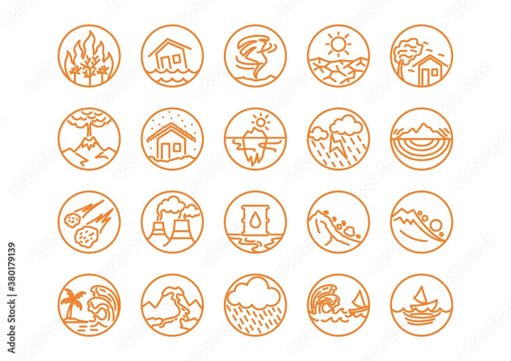 collection of disaster icons collection of disaster icons