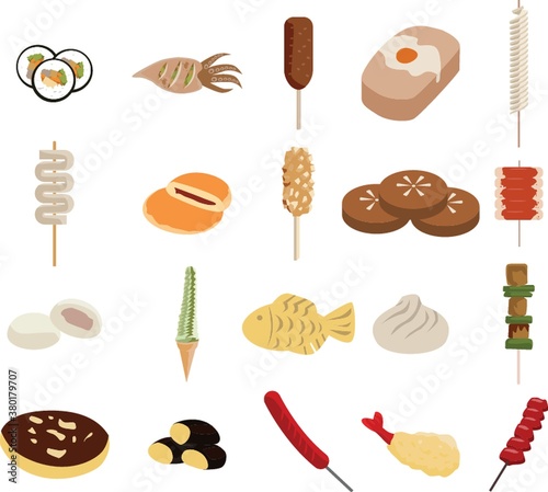 collection of korean street snacks