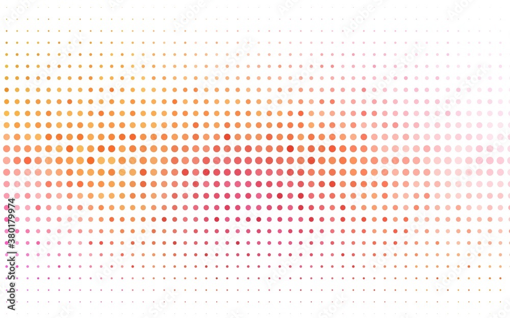 Light Red, Yellow vector backdrop with dots. Glitter abstract illustration with blurred drops of rain. Template for your brand book.