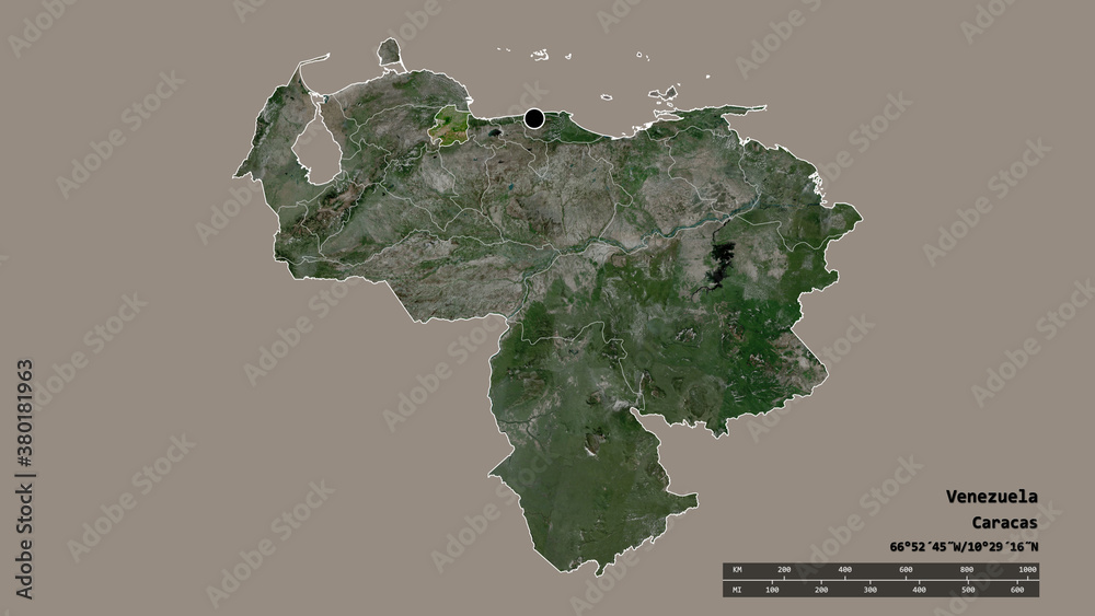 Location of Yaracuy, state of Venezuela,. Satellite Location of Yaracuy, state of Venezuela,. Satellite