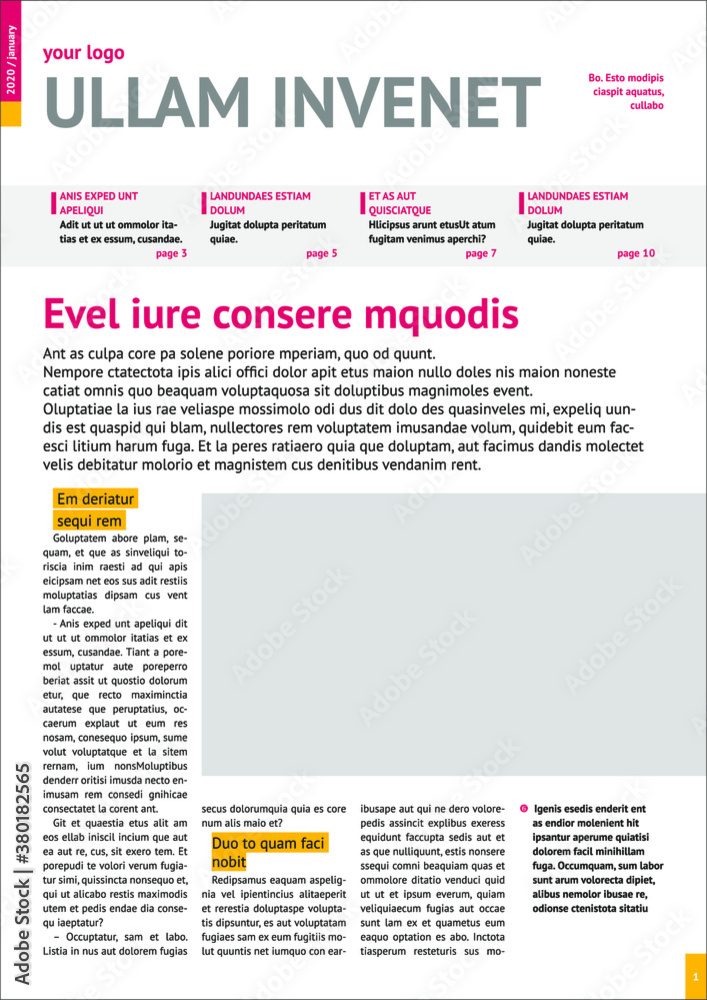 magazine mockup, annual report mockup with pink headers magazine mockup, annual report mockup with pink headers