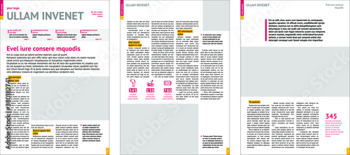 magazine mockup, annual report mockup with pink headers