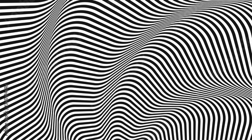 Abstract vector striped black and white background