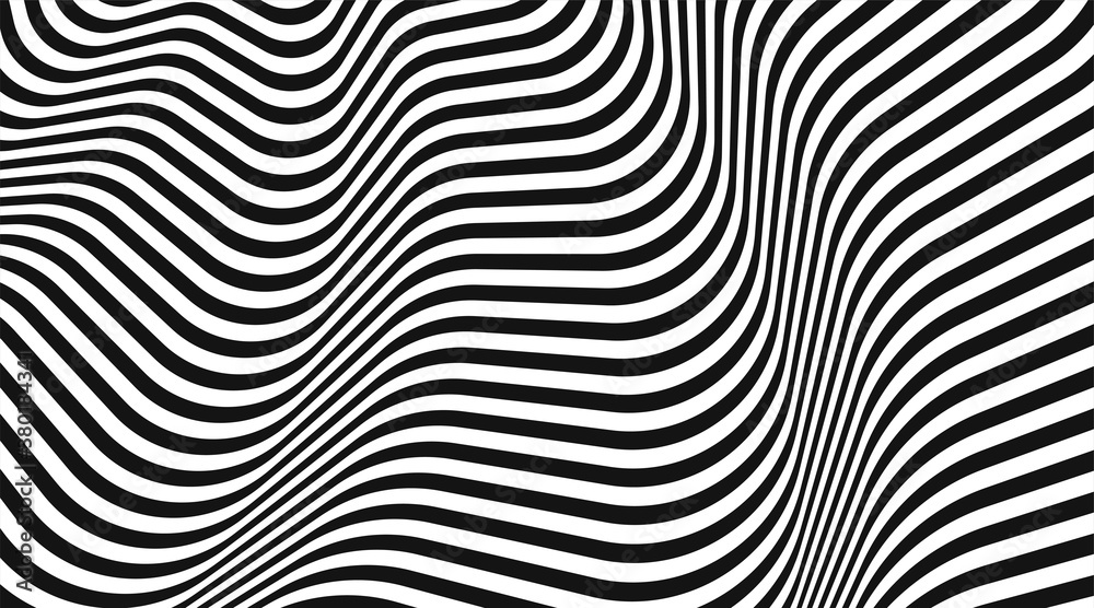 Abstract vector striped black and white background