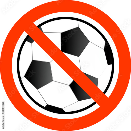 サッカーボールのイラストのサッカー・スポーツ禁止のマーク