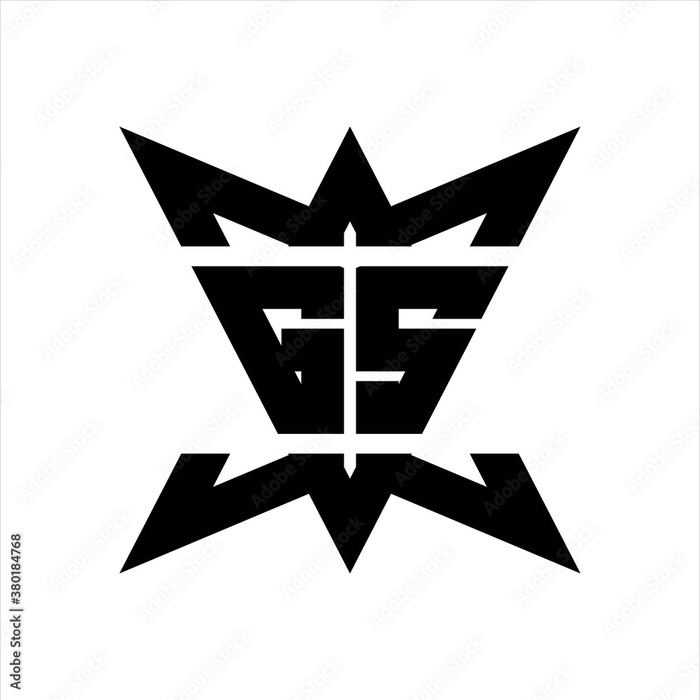 GS Logo monogram with crown up down side design template GS Logo monogram with crown up down side design template