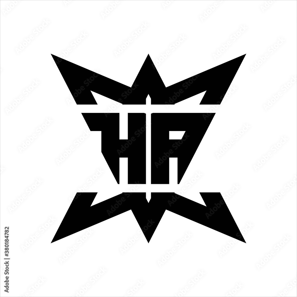 HA Logo monogram with crown up down side design template HA Logo monogram with crown up down side design template