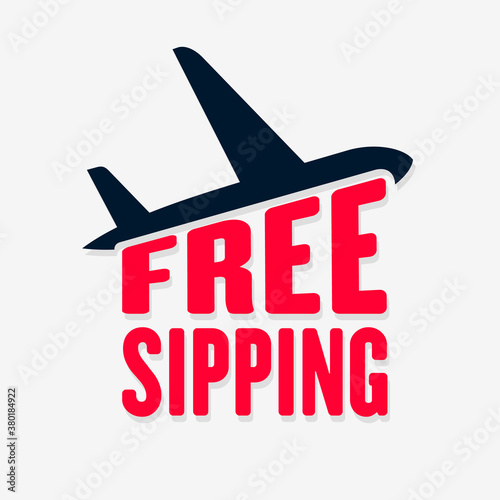 Free shipping icon. Air Delivery isolated on white background. Vector illustration.	
