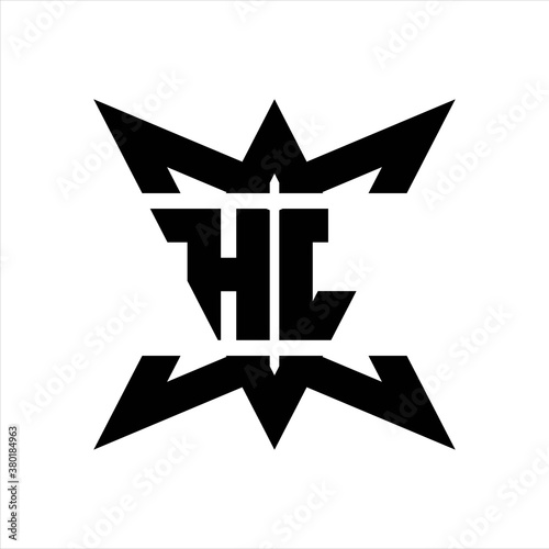 HL Logo monogram with crown up down side design template