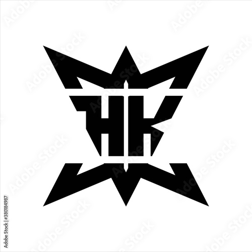 HK Logo monogram with crown up down side design template