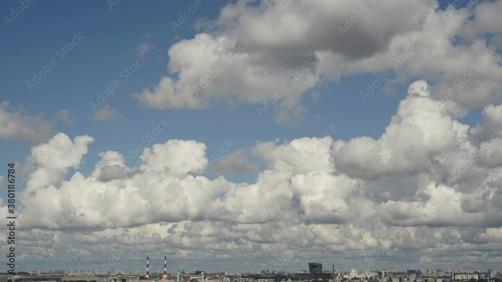 Clouds fly over the city of Saint Petersburg, timelapse Clouds fly over the city of Saint Petersburg, timelapse