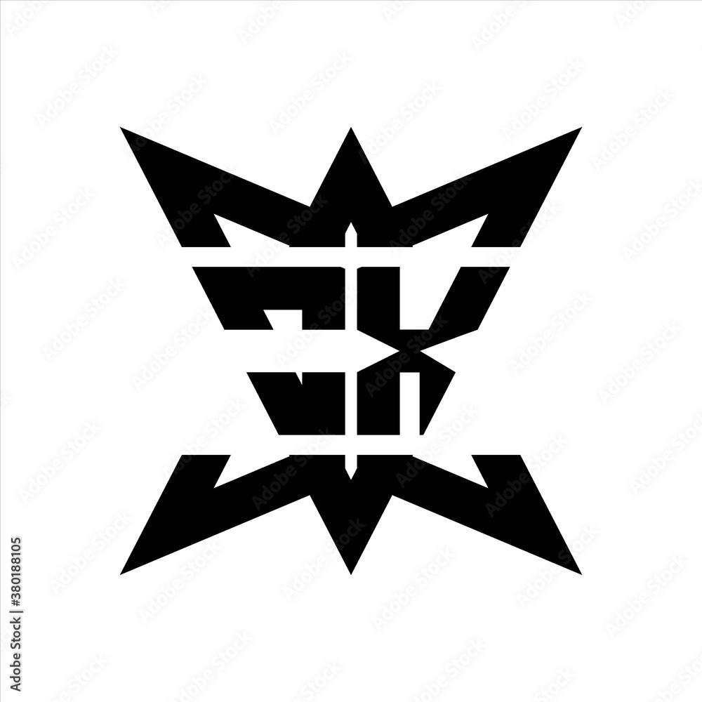 OX Logo monogram with crown up down side design template OX Logo monogram with crown up down side design template