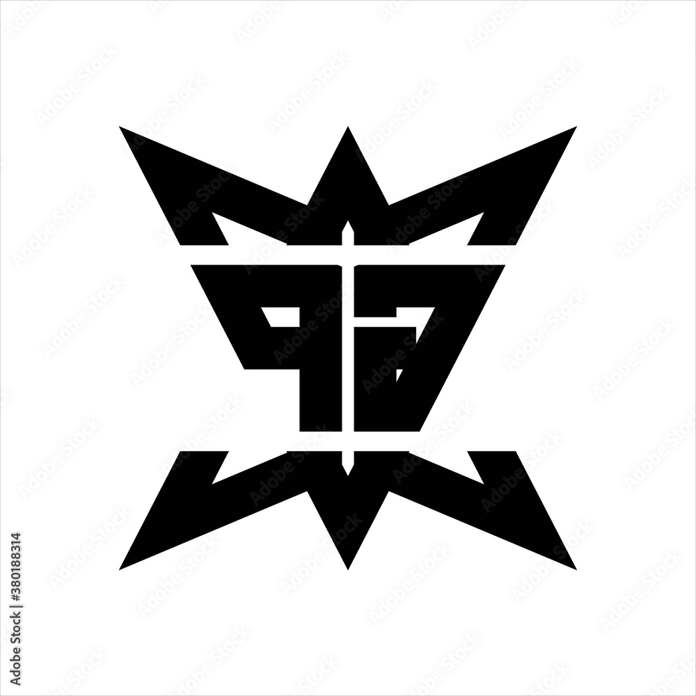 PG Logo monogram with crown up down side design template PG Logo monogram with crown up down side design template