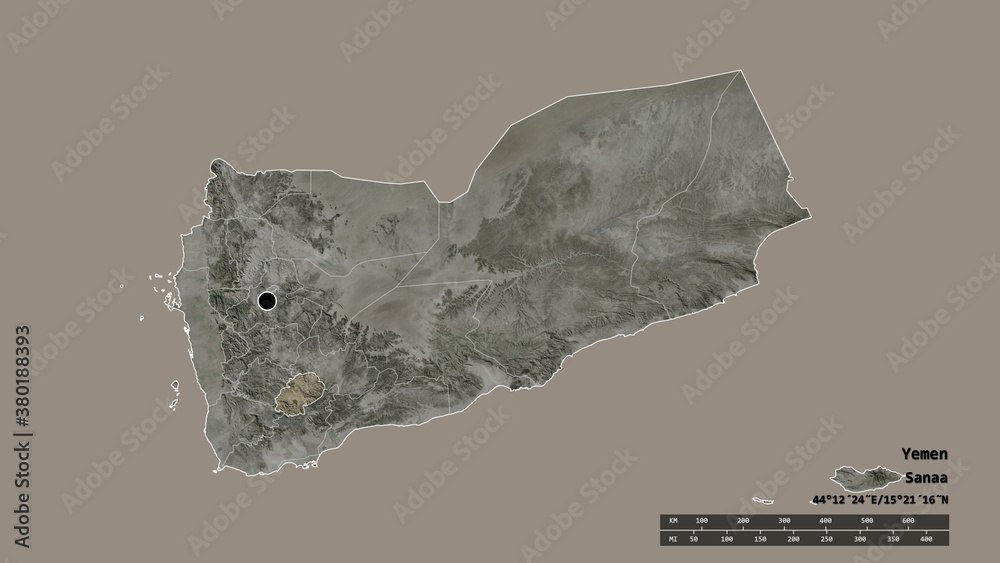 Location of Al Dali', governorate of Yemen,. Satellite