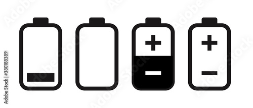 Battery icons set. Vector