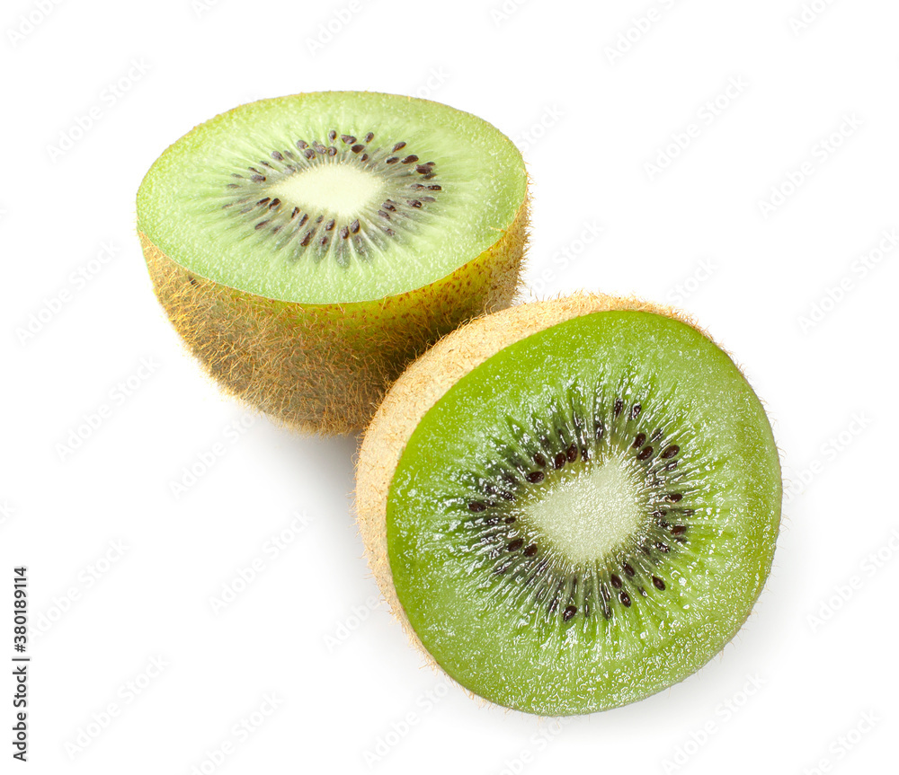 Kiwi fruit isolated. Whole and sliced kiwi an isolated on white background Kiwi fruit isolated. Whole and sliced kiwi an isolated on white background