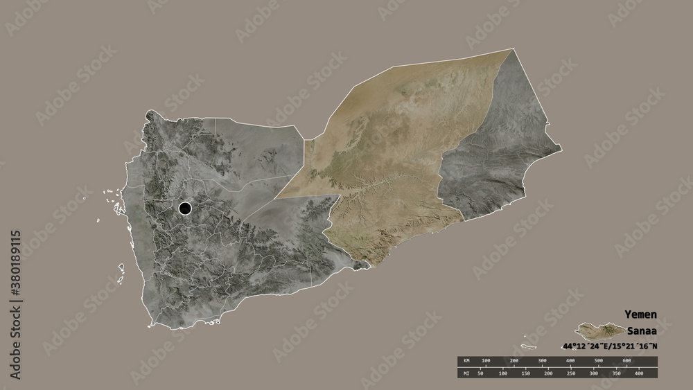Location of Hadramawt, governorate of Yemen,. Satellite