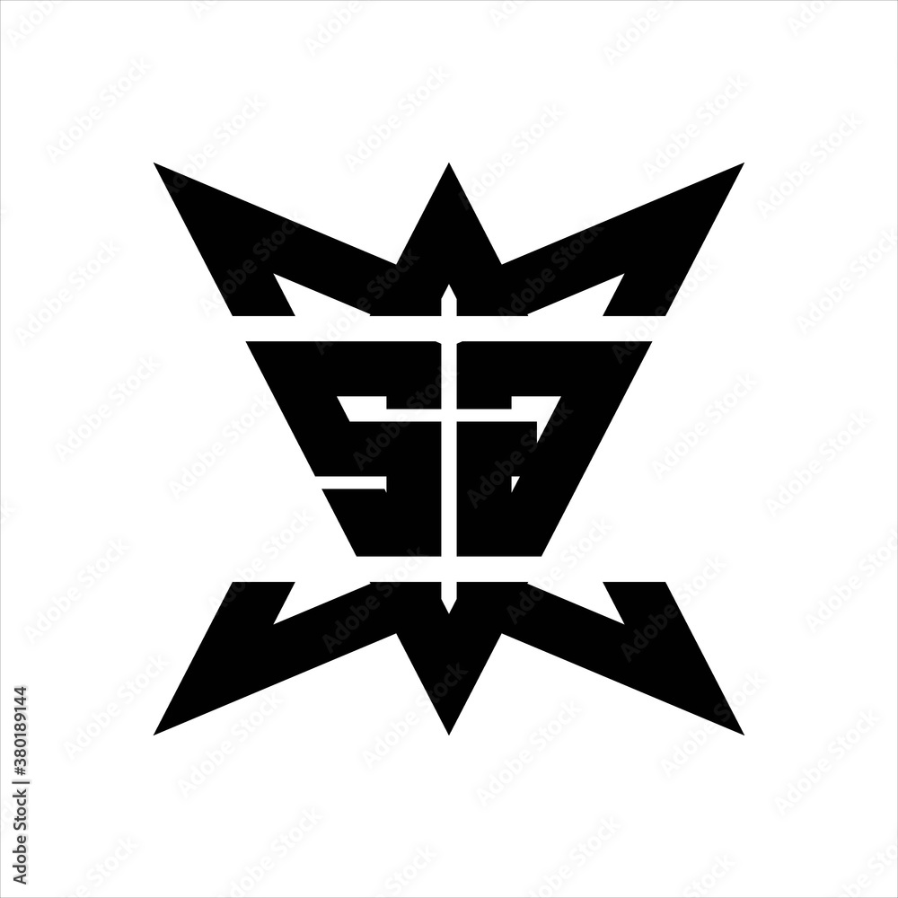 SG Logo monogram with crown up down side design template SG Logo monogram with crown up down side design template