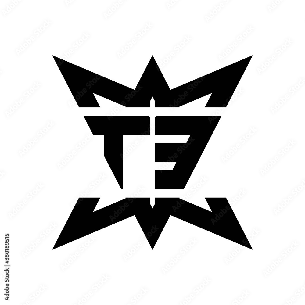 TE Logo monogram with crown up down side design template TE Logo monogram with crown up down side design template