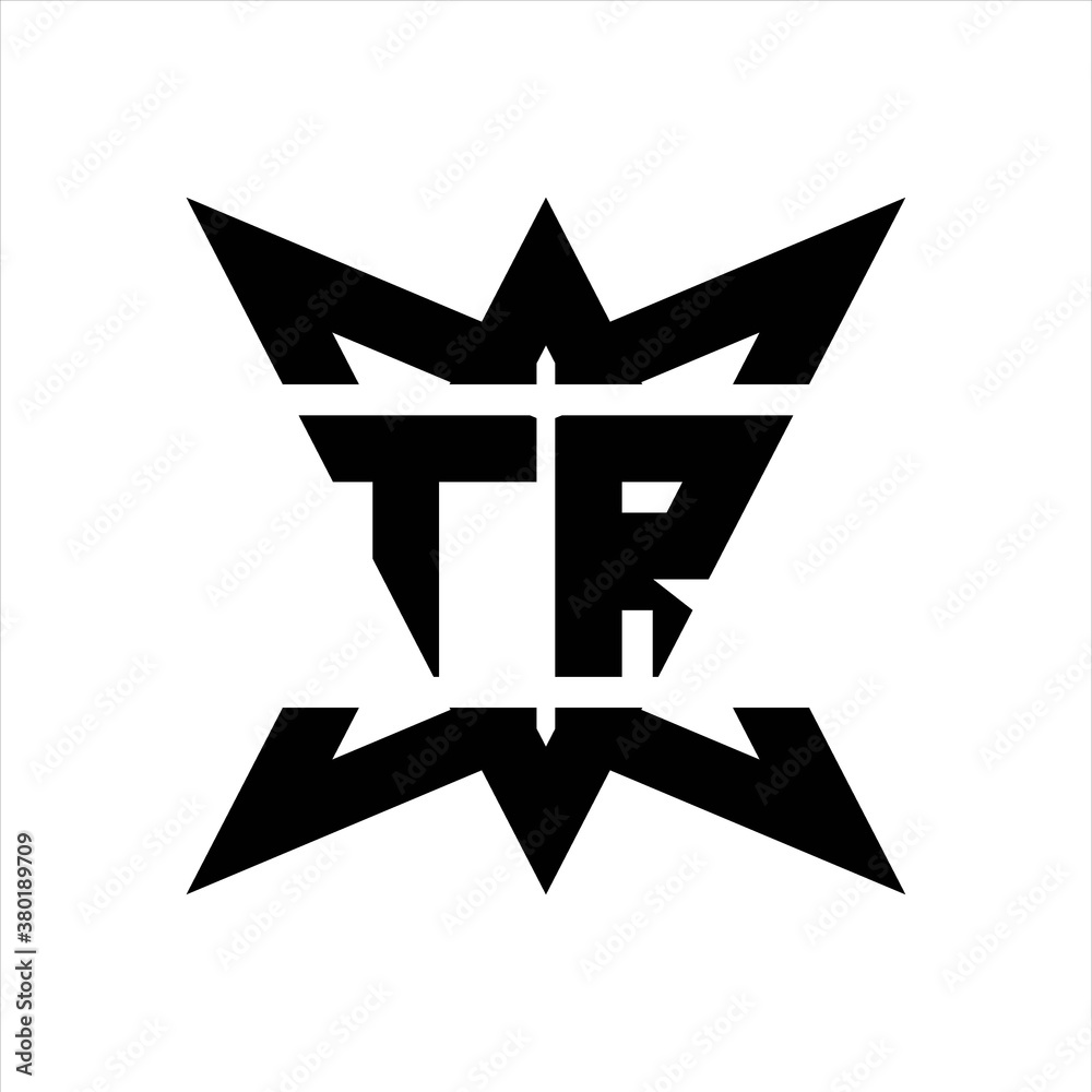 TR Logo monogram with crown up down side design template TR Logo monogram with crown up down side design template