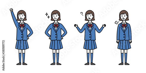 いろんなポーズの女子中高生　2