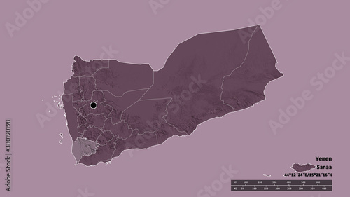 Location of Ta`izz, governorate of Yemen,. Administrative photo