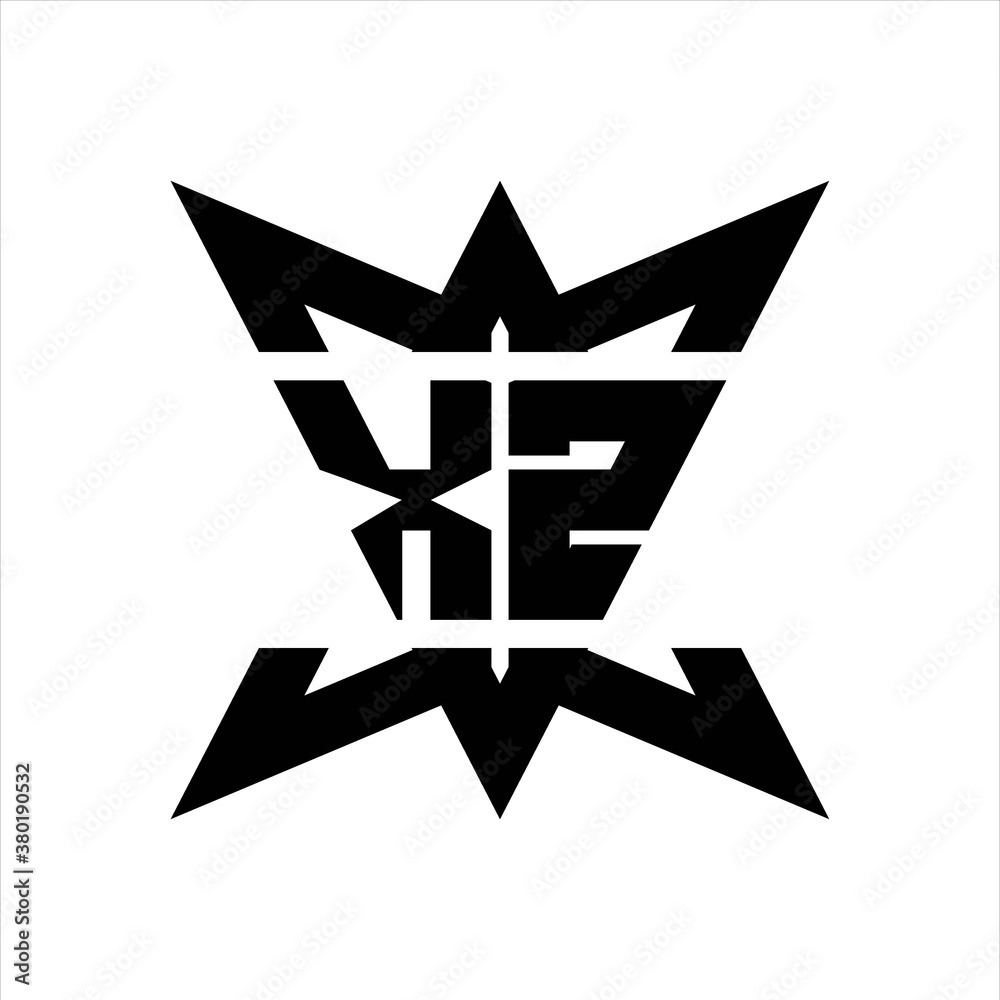 XZ Logo monogram with crown up down side design template XZ Logo monogram with crown up down side design template