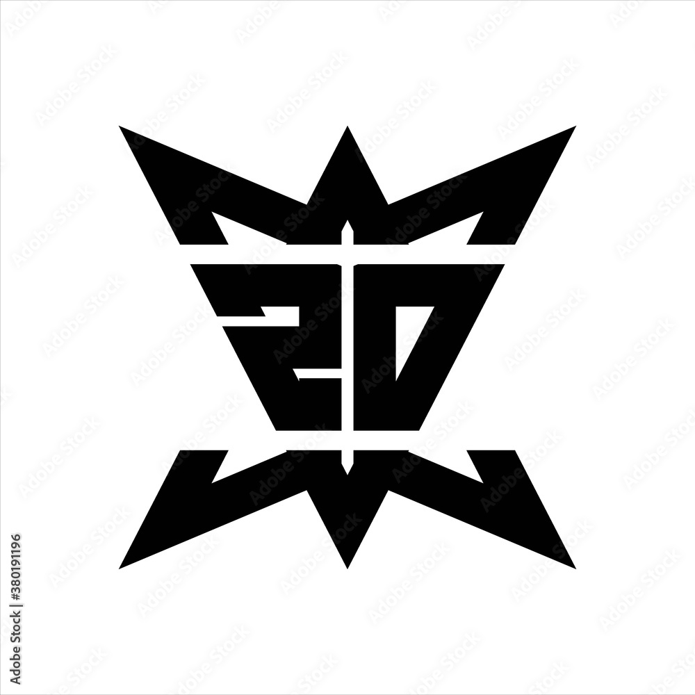 ZD Logo monogram with crown up down side design template ZD Logo monogram with crown up down side design template