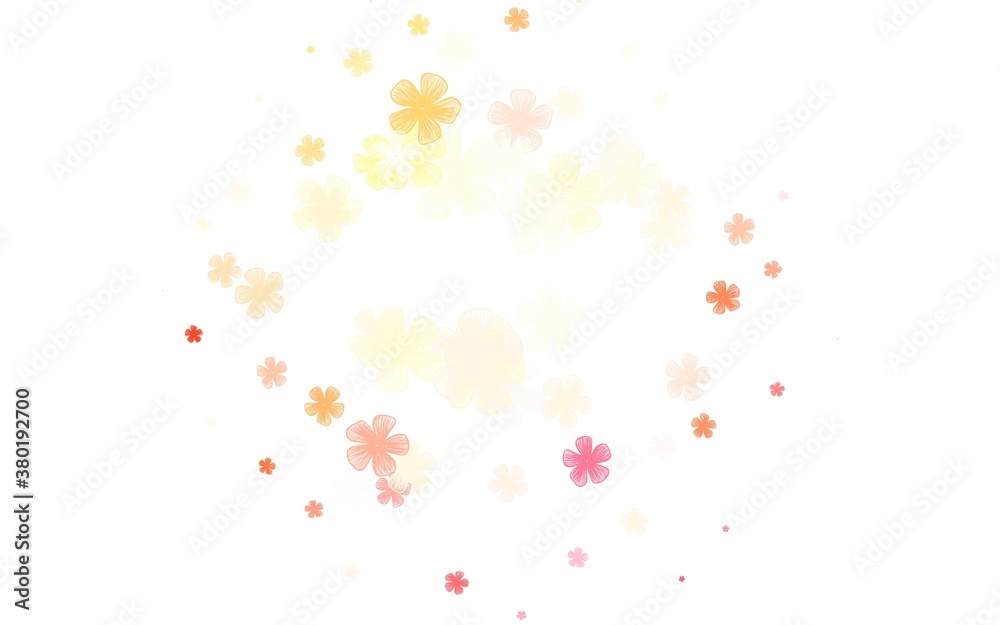 Fototapeta premium Light Red, Yellow vector doodle layout with flowers.