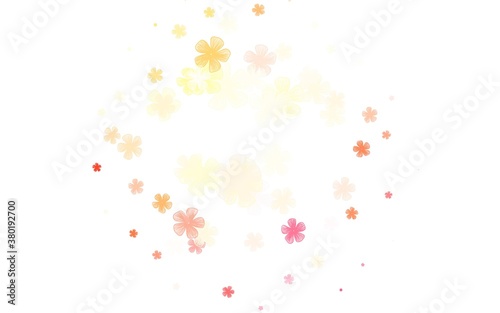 Light Red, Yellow vector doodle layout with flowers.