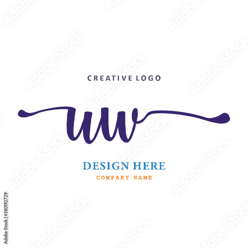 pharmacy logo letter UW is simple, easy to understand and authoritative