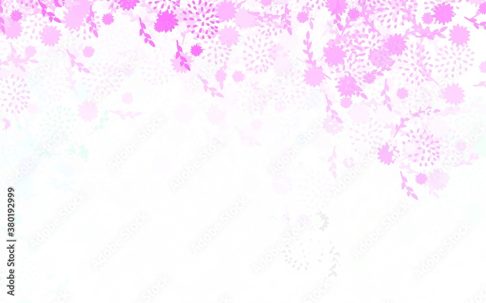 Light Pink, Green vector abstract background with flowers, roses.