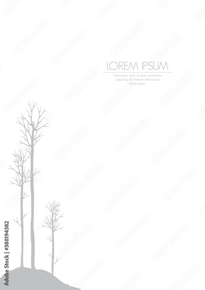 Fototapeta premium Simple background with bare trees