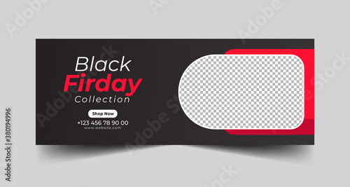 Black firday Facebook business cover photo template  