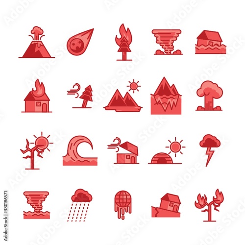set of disaster icons