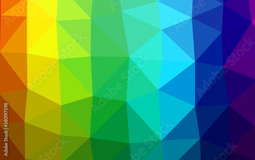 Light Multicolor, Rainbow vector abstract polygonal cover. Shining colored illustration in a Brand new style. Textured pattern for background.