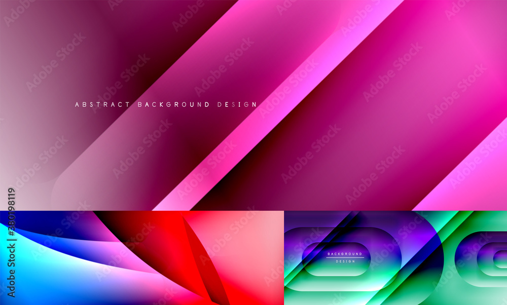 Set of creative geometric vector backgrounds. Modern trendy design templates