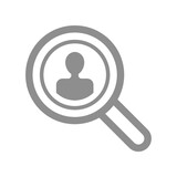 Magnifying glass with person icon