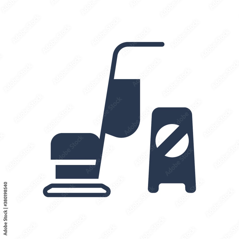 Electric mop and caution floor stand Electric mop and caution floor stand