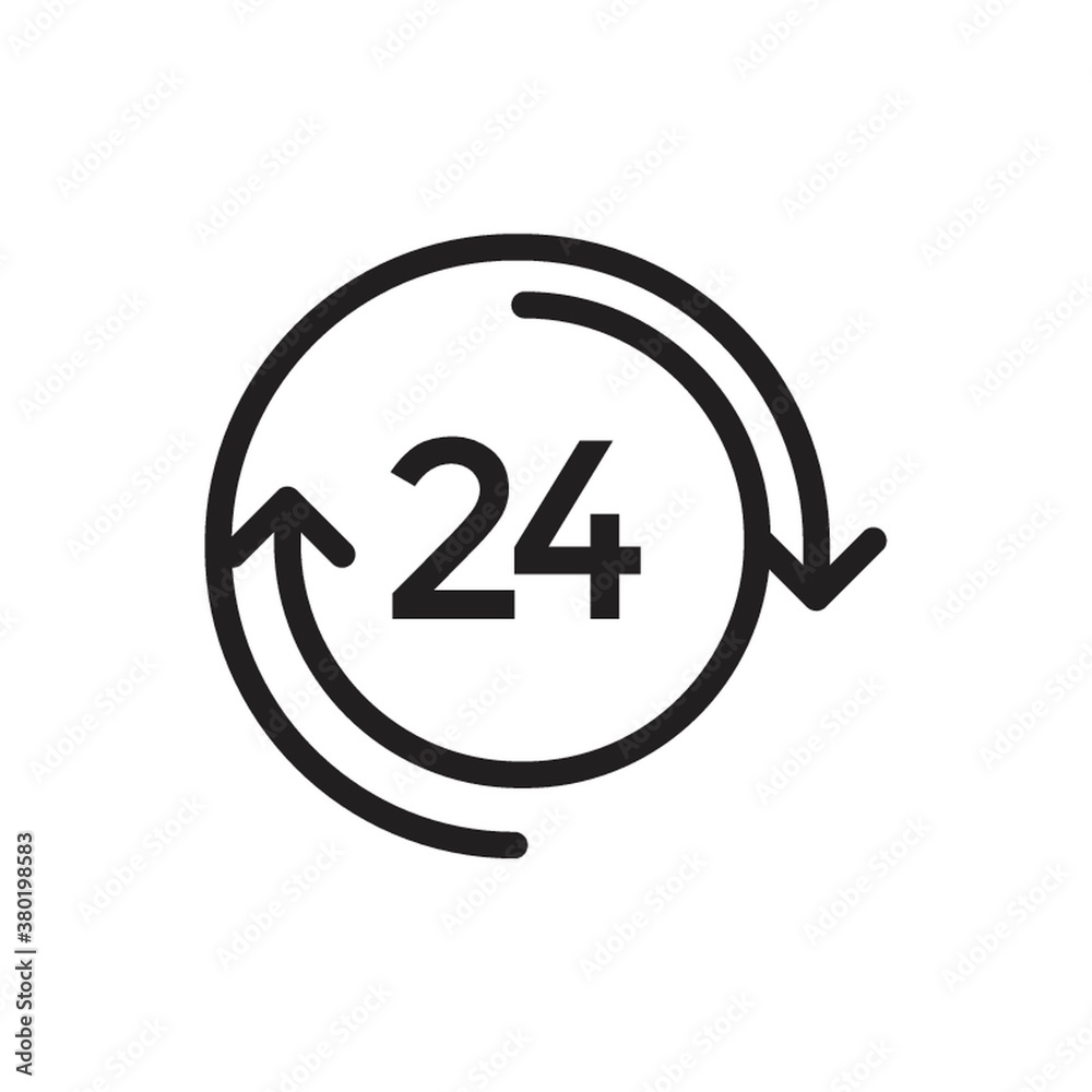 24 hours icon. 24 hours icon.